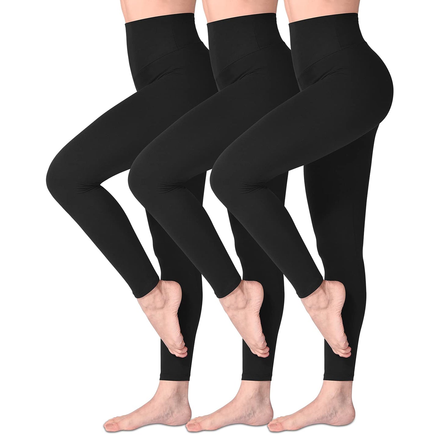 SINOPHANT High Waisted Leggings for Women, Buttery Soft Elastic Opaque Tummy Control Leggings, Plus Size Workout Gym Yoga